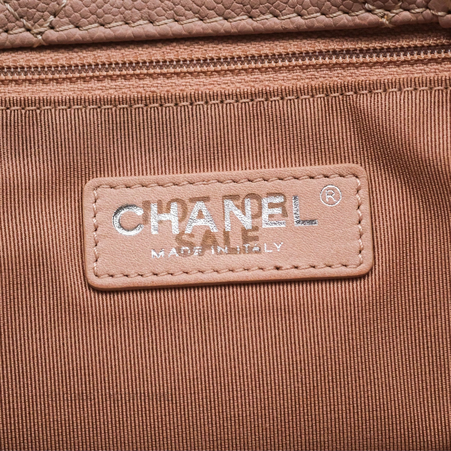 Chanel Quilted Tote Bag Pink Caviar Silver Hardware