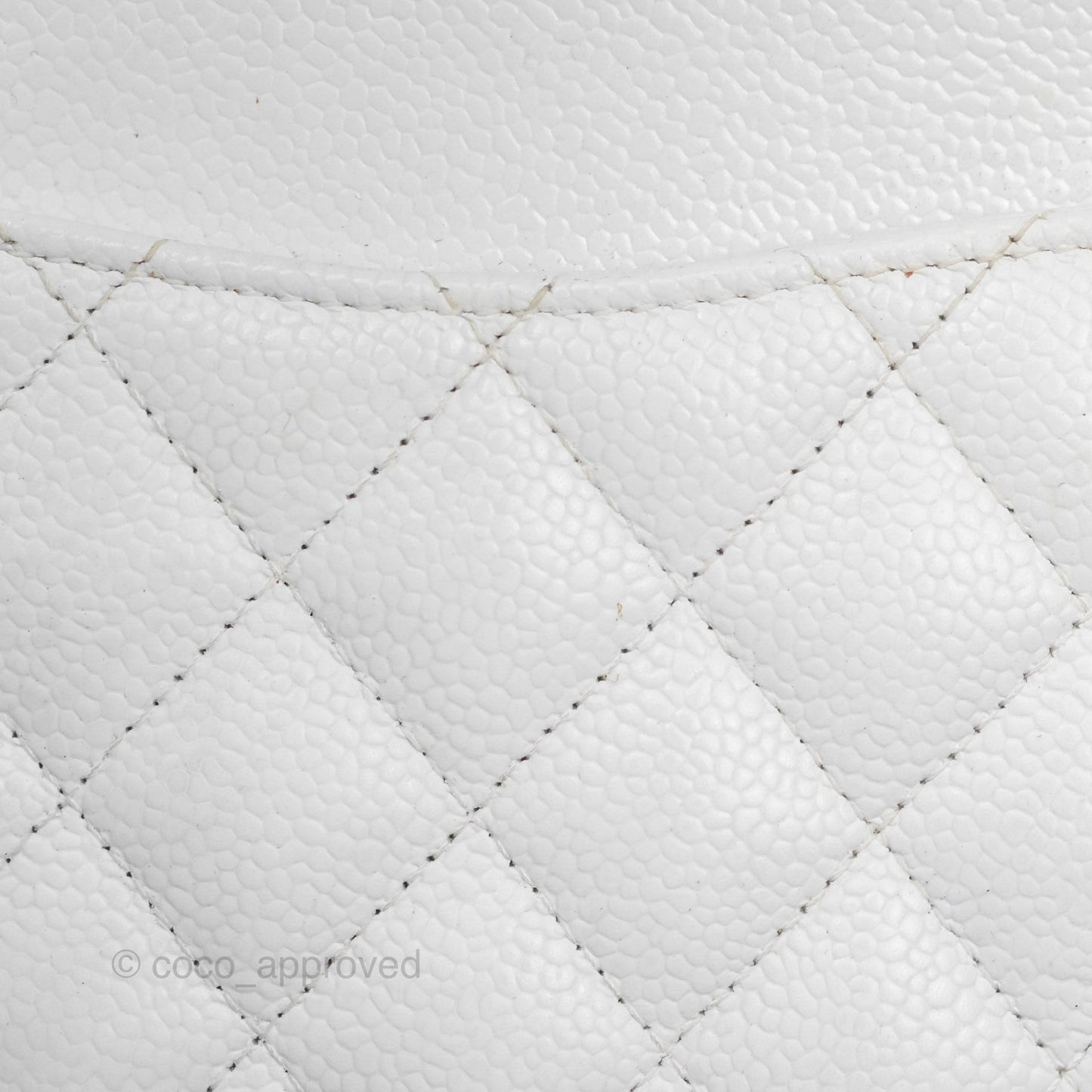 Chanel Classic M/L Medium Double Flap White Caviar Silver Hardware