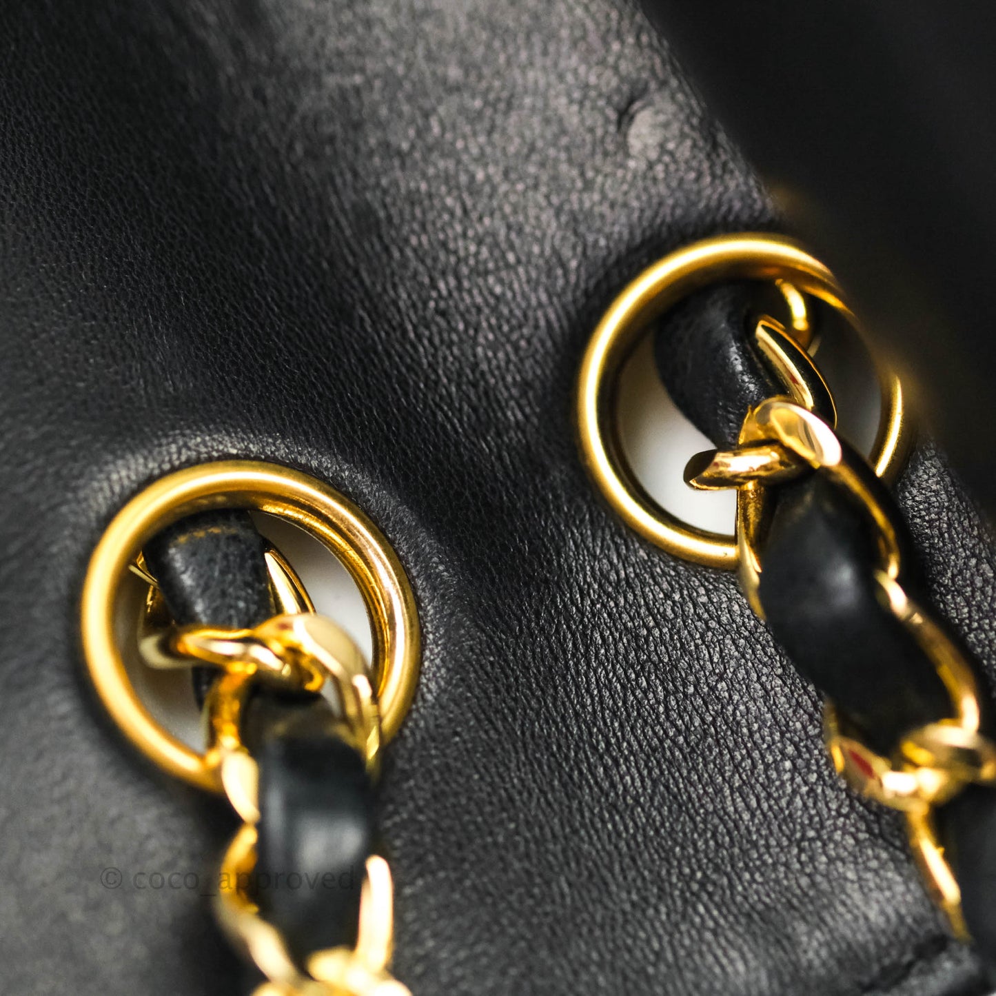 Chanel Vintage M/L Quilted Lambskin Medium Double Flap Bag Black