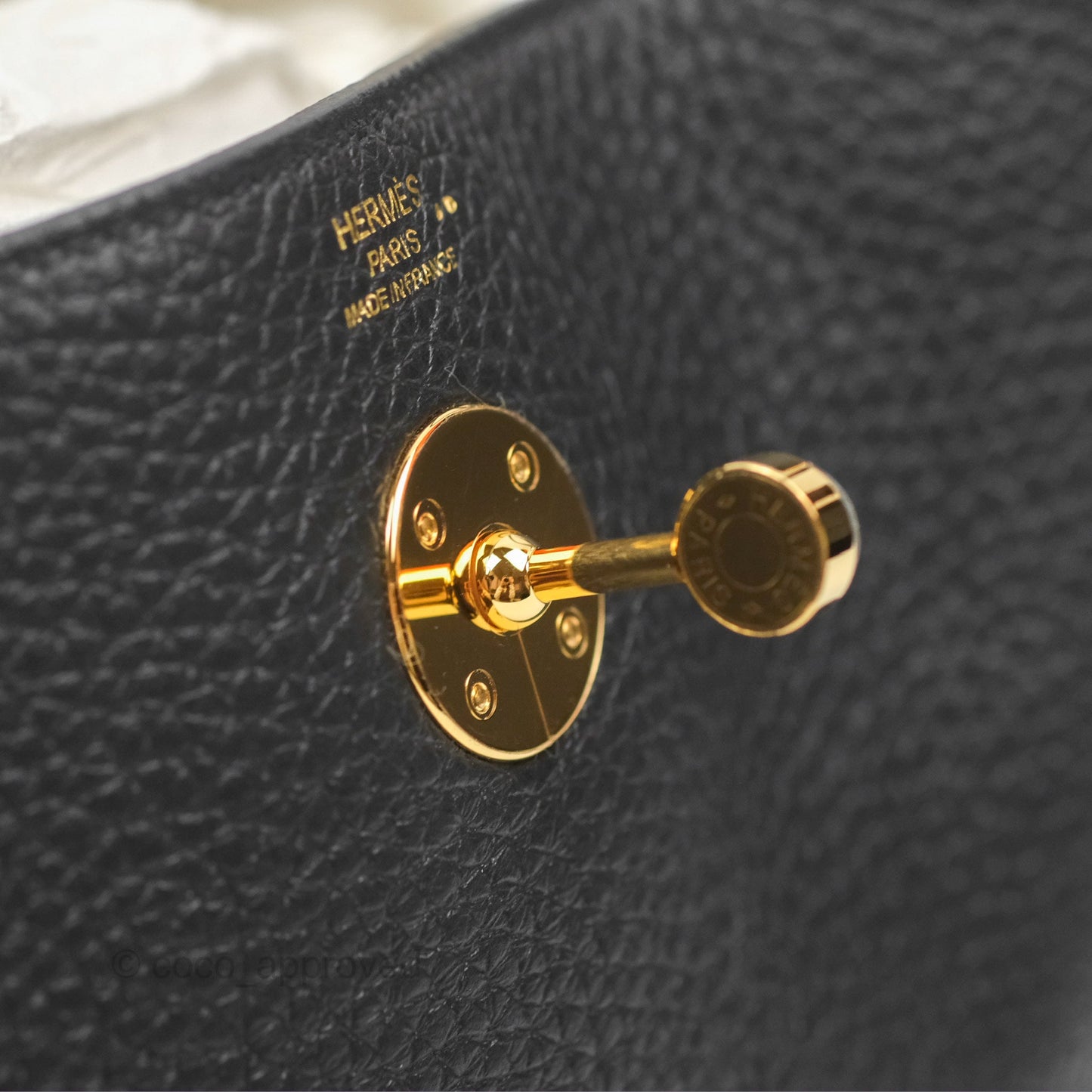 Hermès Lindy 26 Touch Black Clemence Croc Handle Gold Hardware