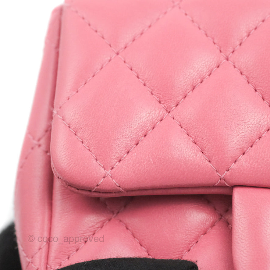 Chanel Mini Square Flap Pink Lambskin Gold Hardware