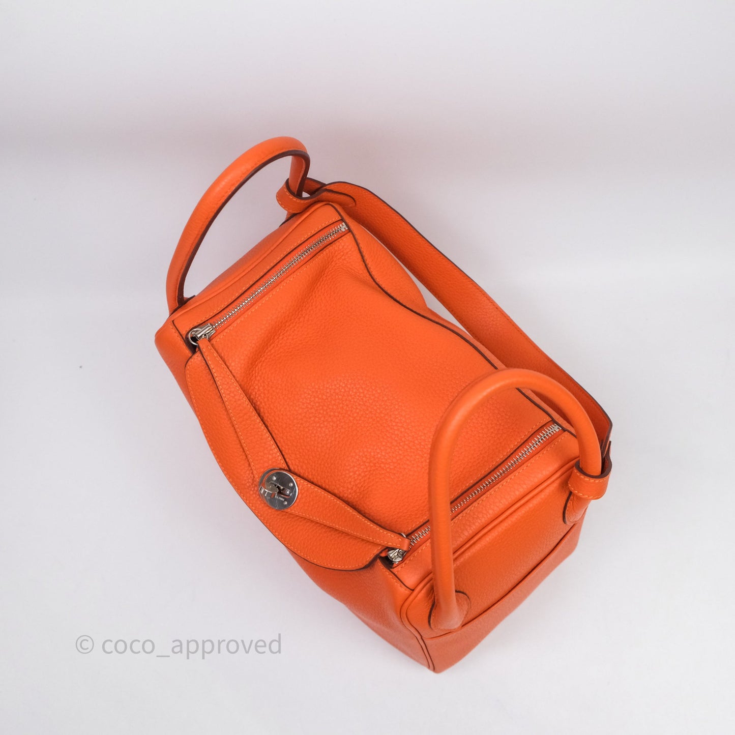 Hermès Lindy 30 Orange 93 Clemence Palladium Hardware