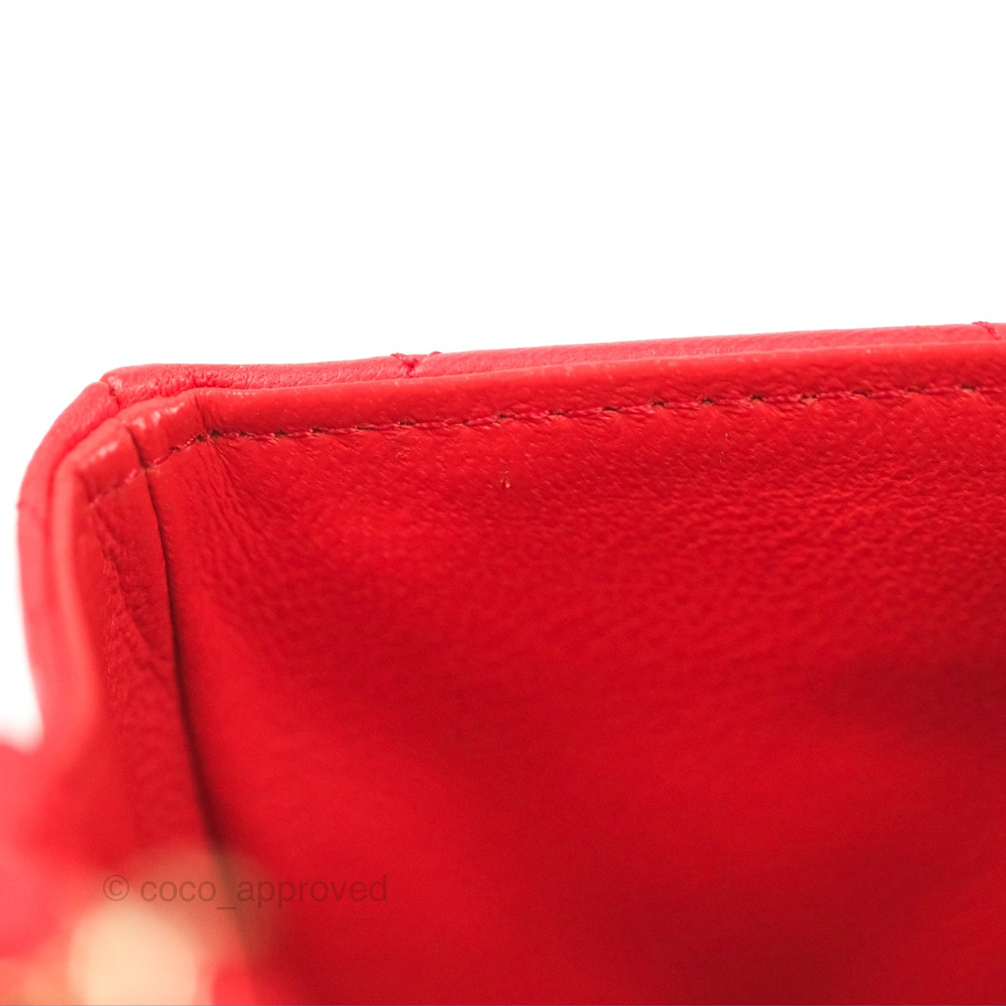 Chanel Quilted Mini Rectangular Flap Red Lambskin Gold Hardware