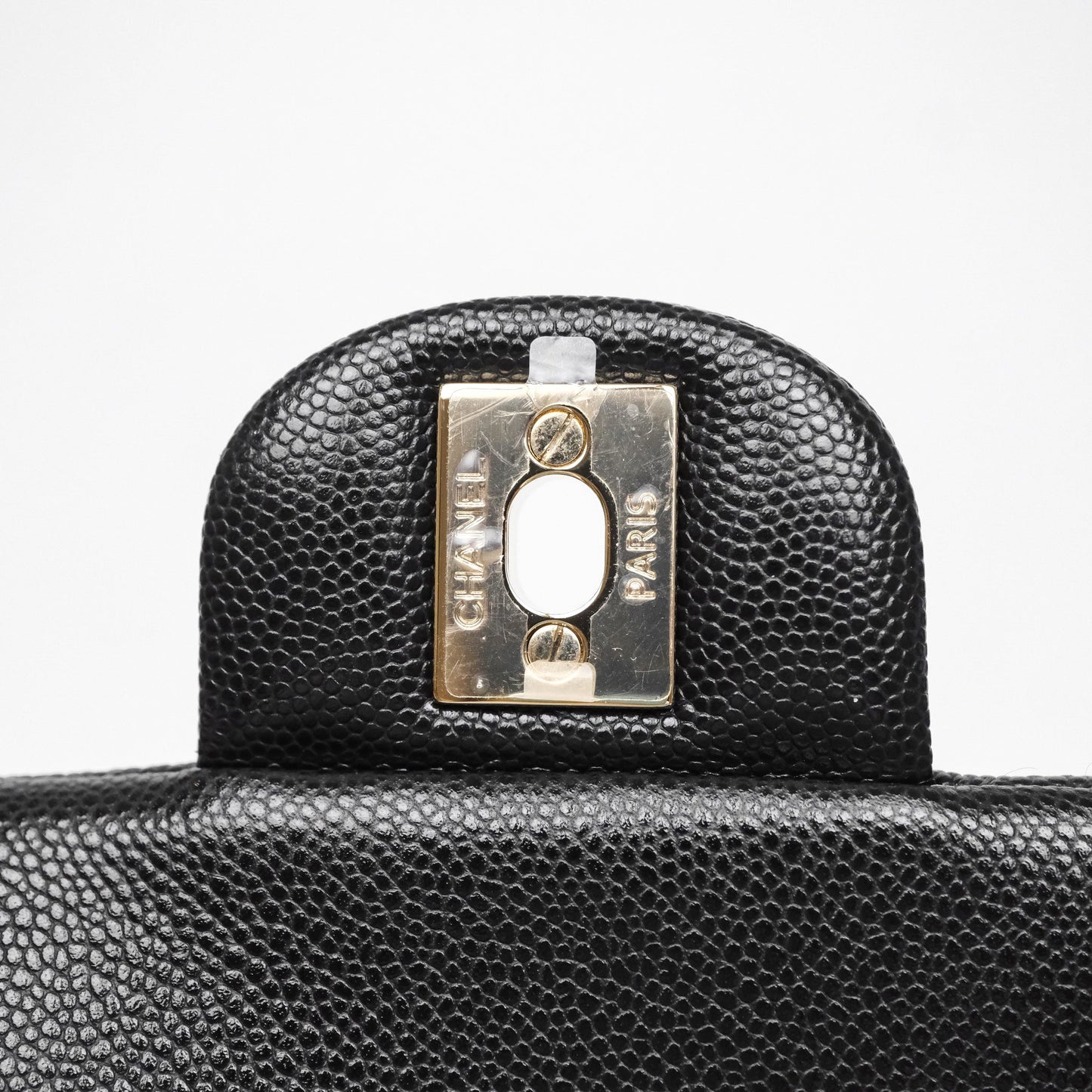 Chanel Quilted Small Top Handle Flap Bag Black Caviar Gold Hardware