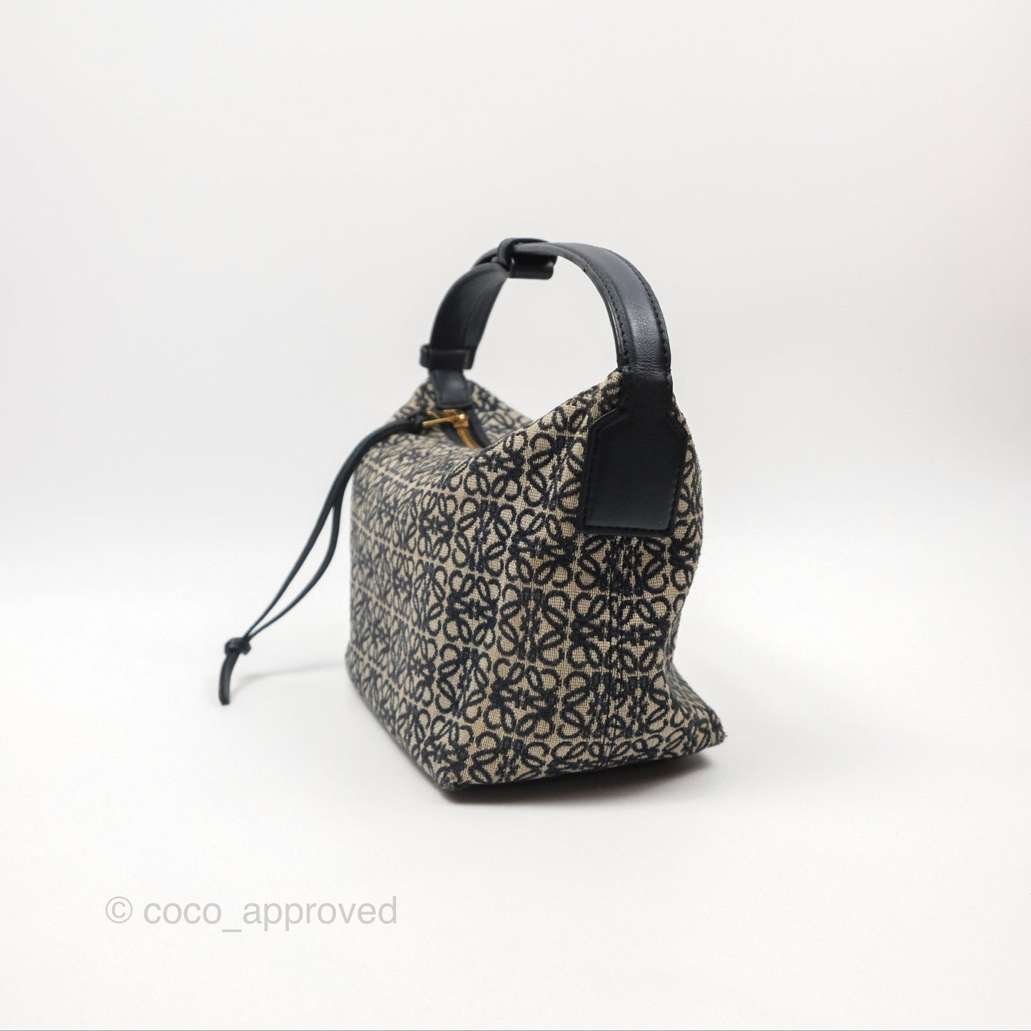 Loewe Small Cubi bag in Anagram Jacquard & Calfskin Navy/ Black