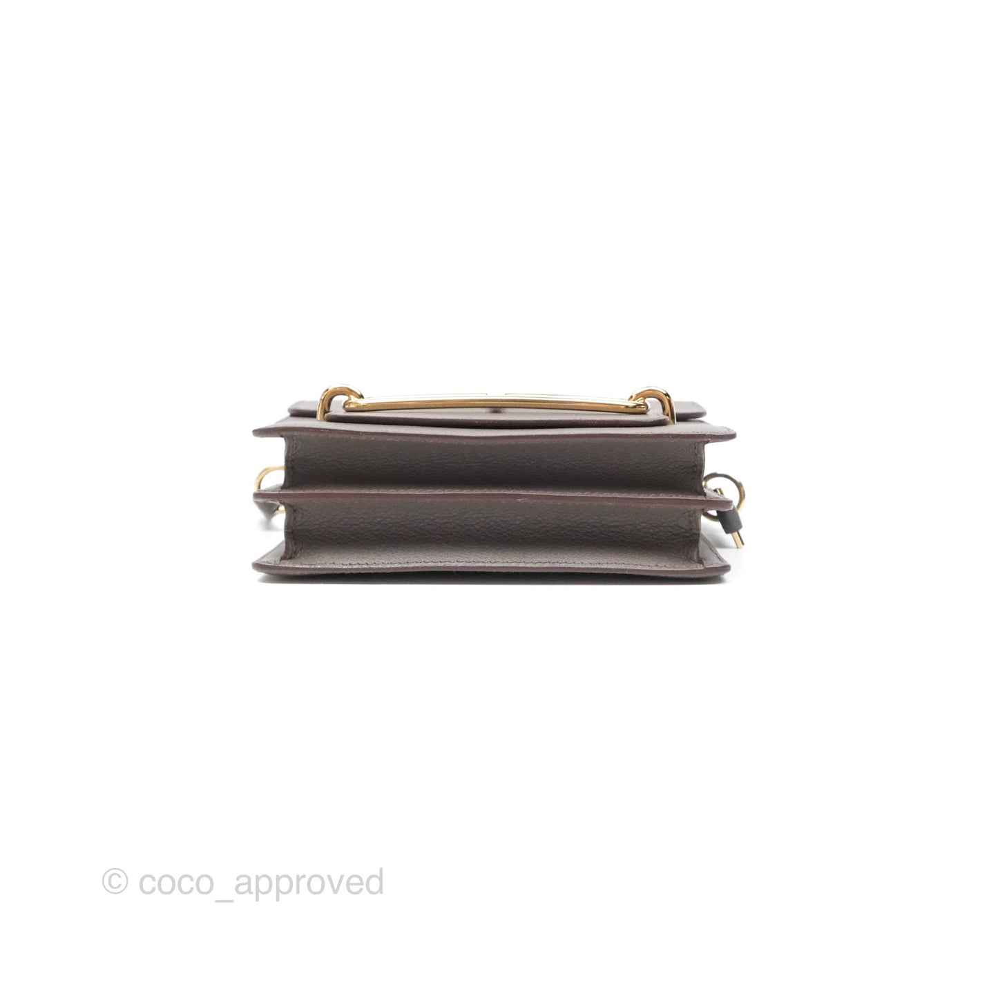 Hermès Roulis Mini 18 Gris Etain 8F Evercolor Gold Hardware