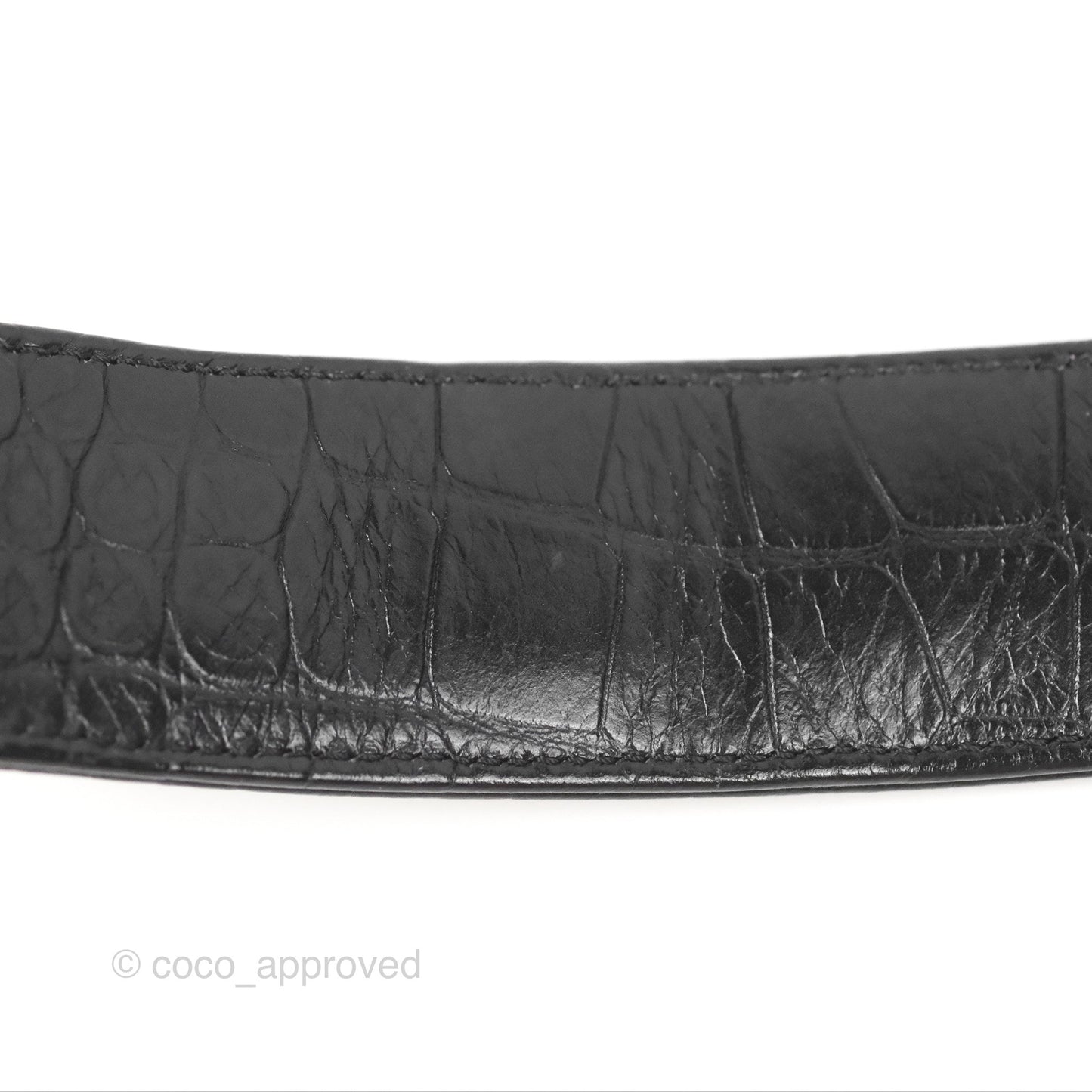 Chanel Small Gabrielle Hobo with Logo Handle Black Croc Embossed Calfskin