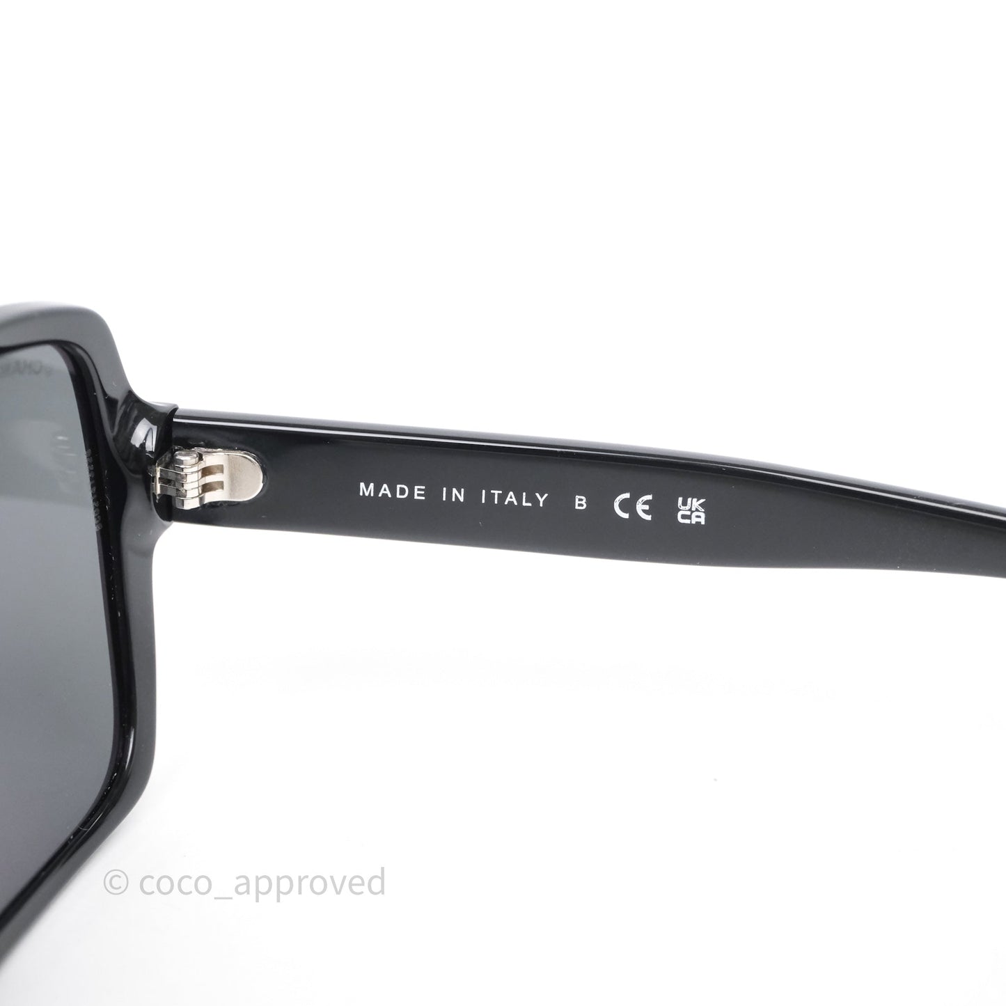 Chanel White Logo Sunglasses Black