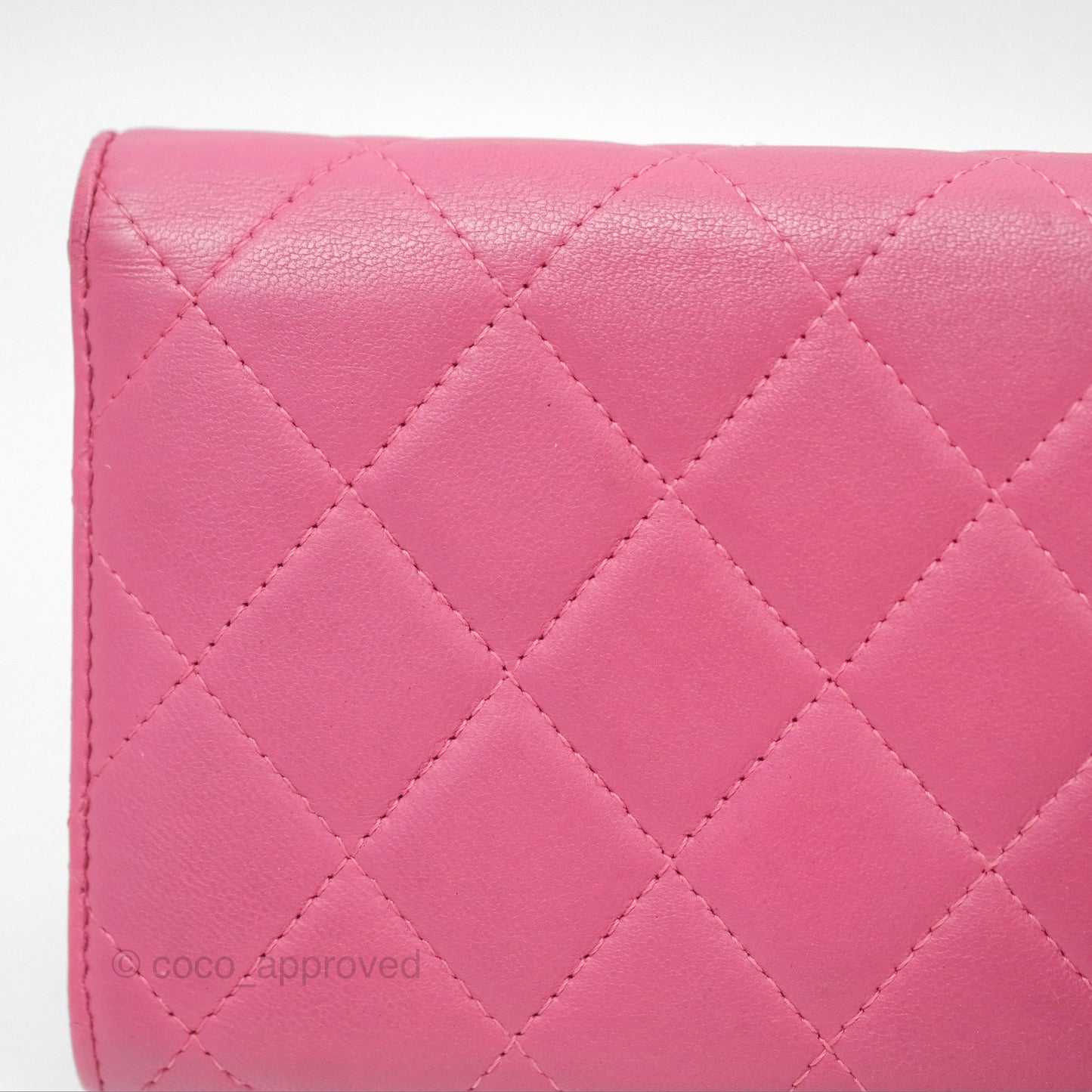 Chanel Classic Quilted Long Wallet Pink Lambskin Gold Hardware