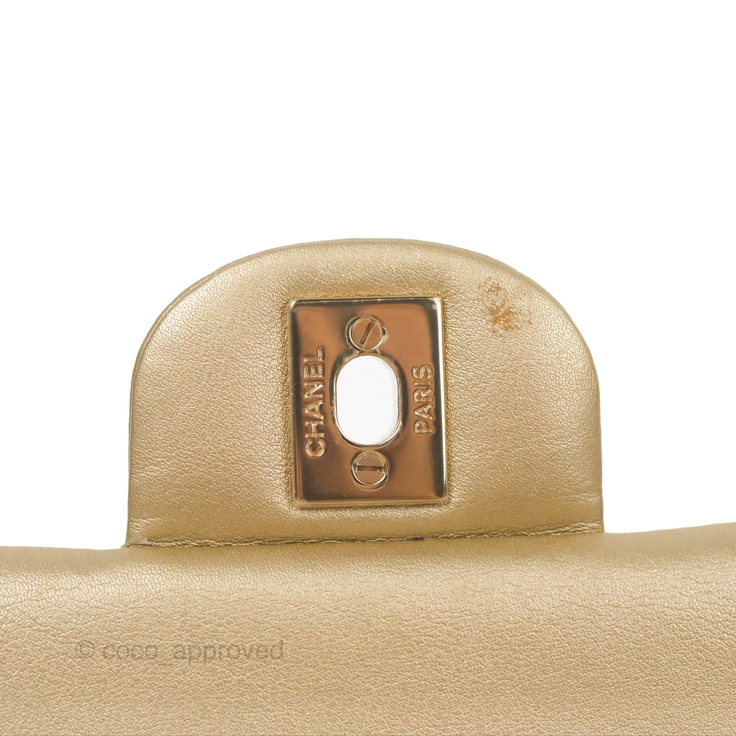 Chanel Cat Emoticon Medium Classic Double Flap Bag Metallic Gold Lambskin Gold Hardware