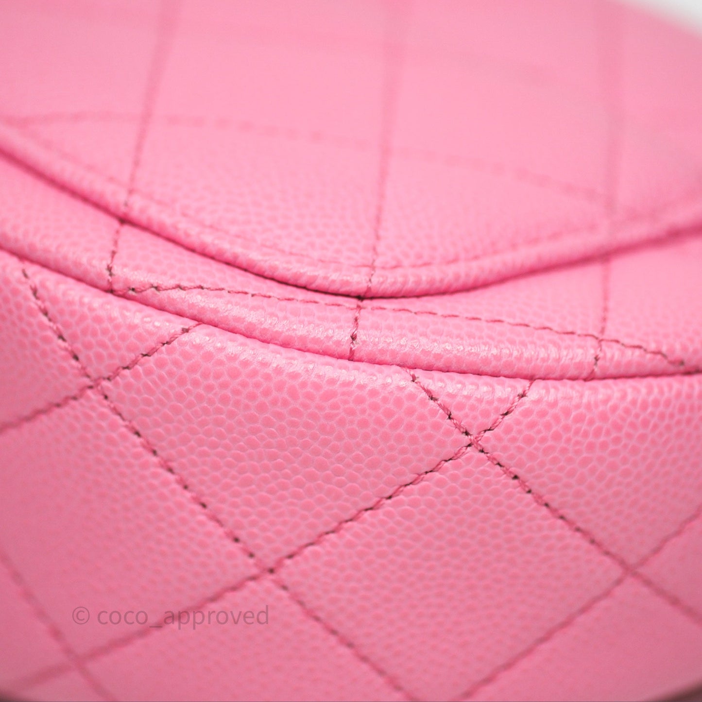 Chanel Quilted Mini Messenger Bag Pink Caviar Gold Hardware 23P