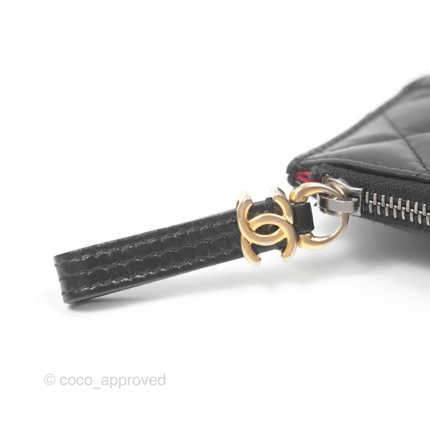 Chanel Quilted Gabrielle Zip Pouch Black Calfskin