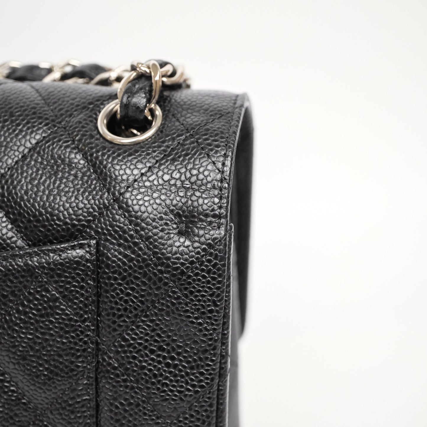 Chanel Jumbo Double Flap Black Caviar Silver Hardware⁣⁣