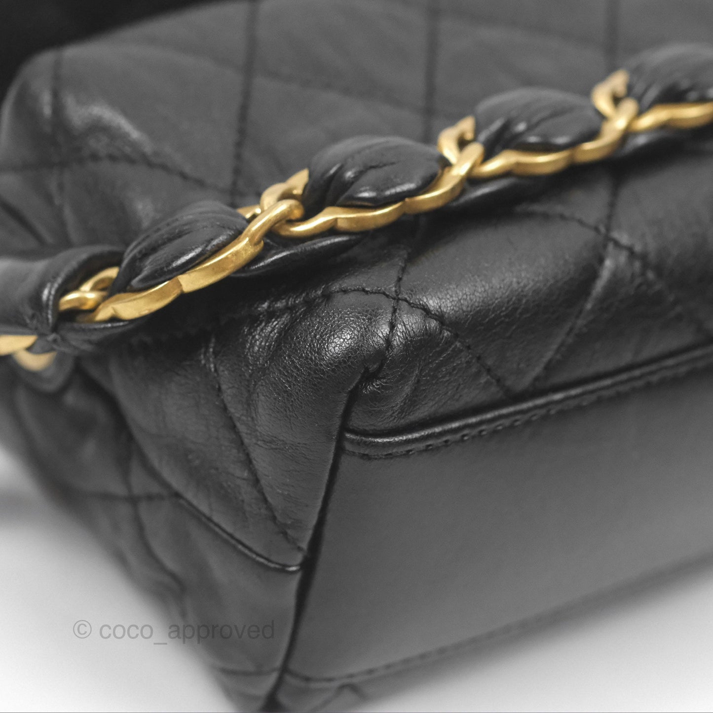 Chanel Small Hobo Bag Crumpled Black Lambskin Aged Gold Hardware 21S