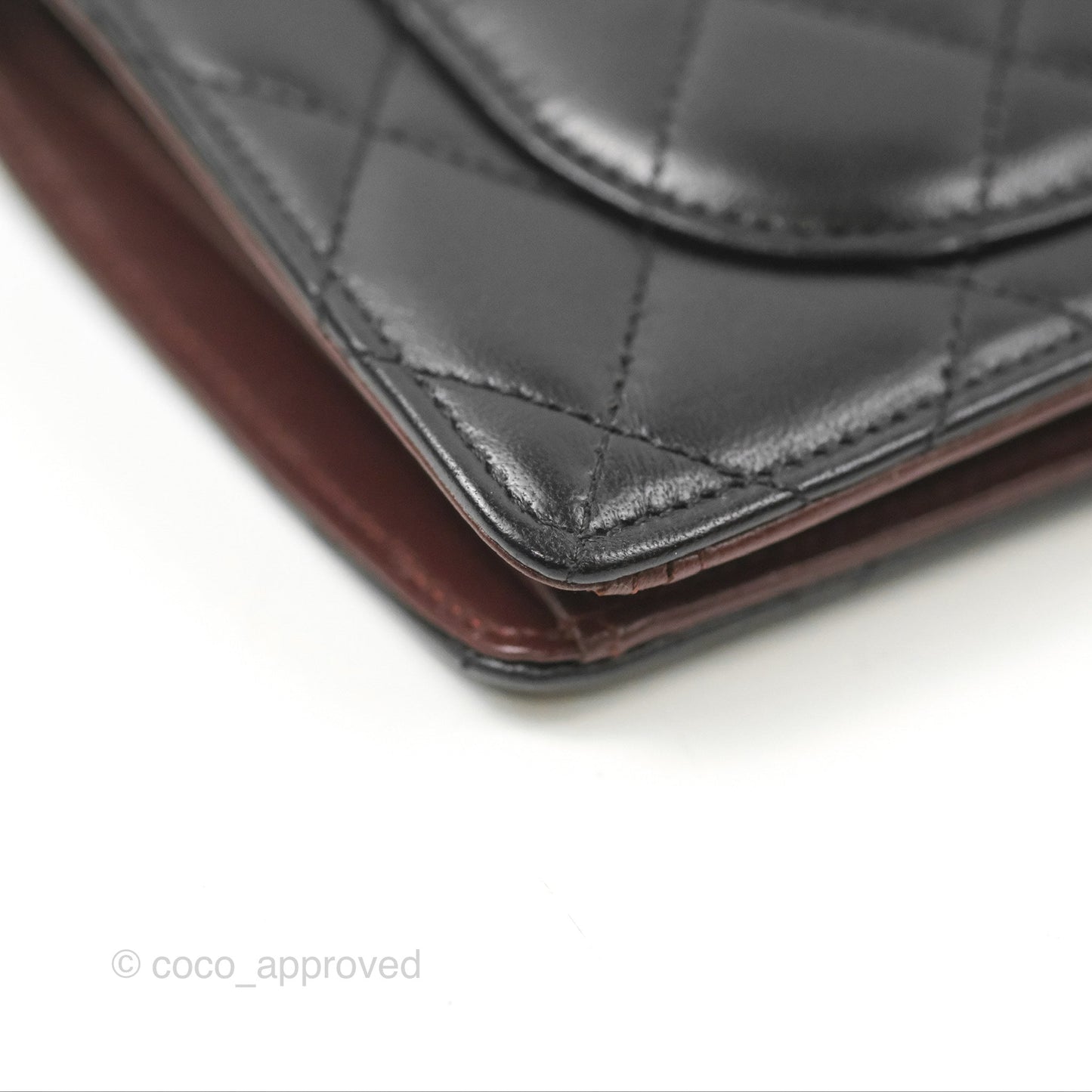 Chanel Classic Quilted Long Wallet Black Lambskin Silver Hardware