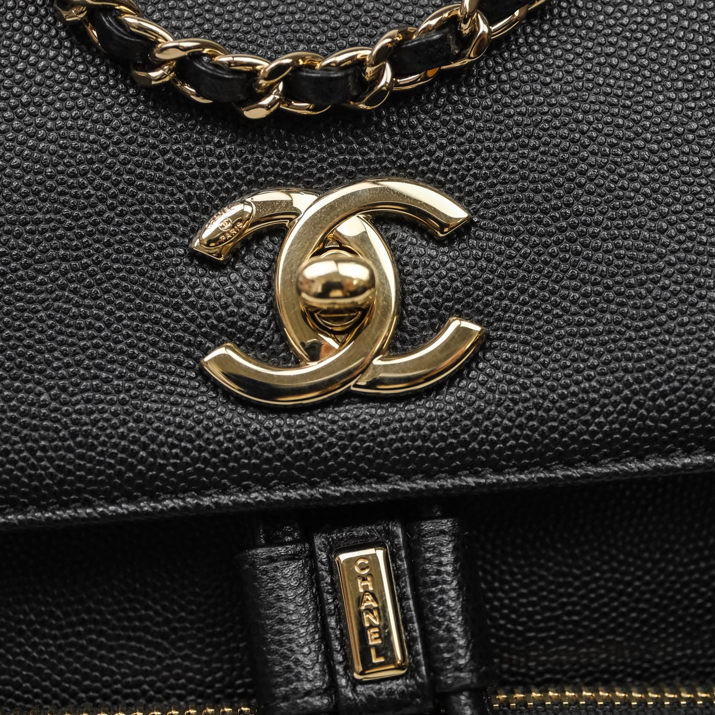 Chanel Quilted Business Affinity Backpack Black Caviar Gold Hardware