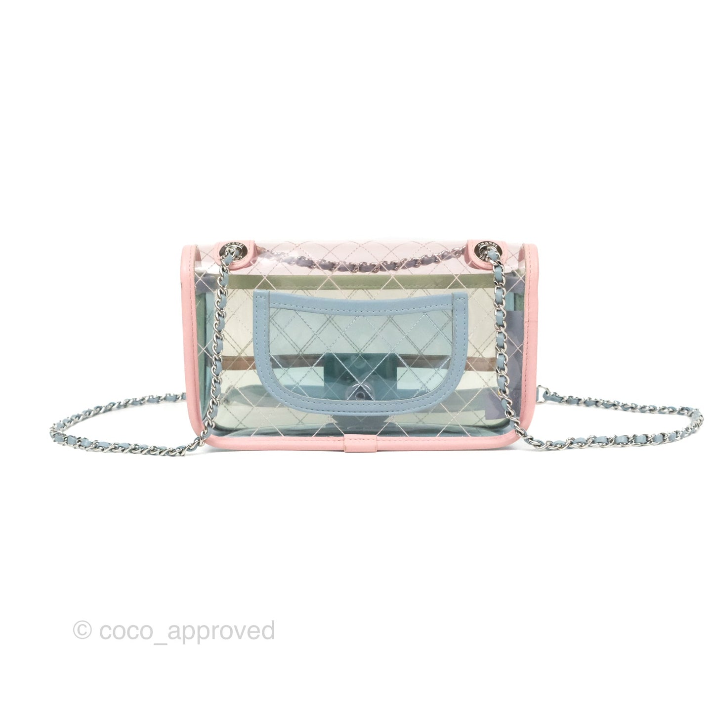 Chanel Mini Coco Splash Flap Bag PVC Lambskin Pink/Blue/Green Silver Hardware