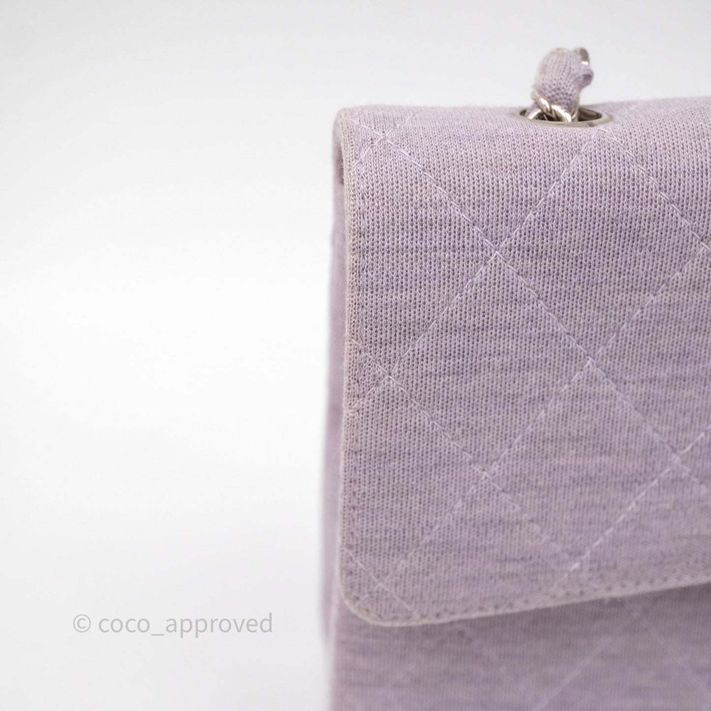 Chanel Medium Single Jersey Flap Bag Purple Silver Hardware