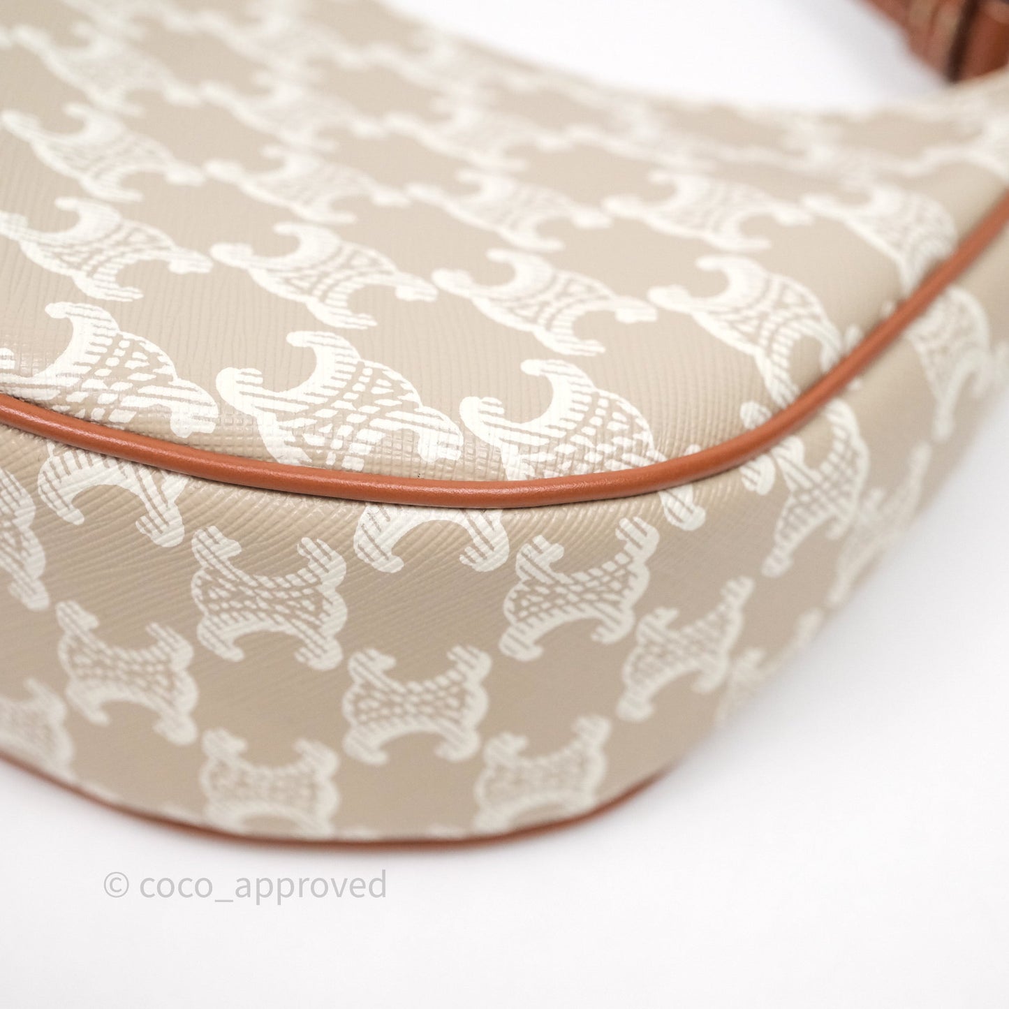 Celine Ava Bag In Triomphe Canvas Calfskin Grege