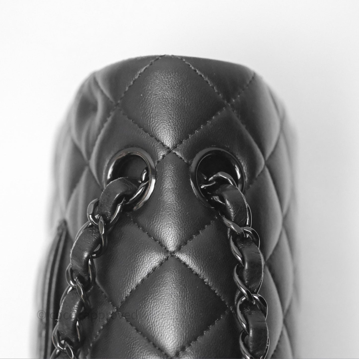 Chanel Classic Quilted M/L Medium Double Flap So Black Lambskin
