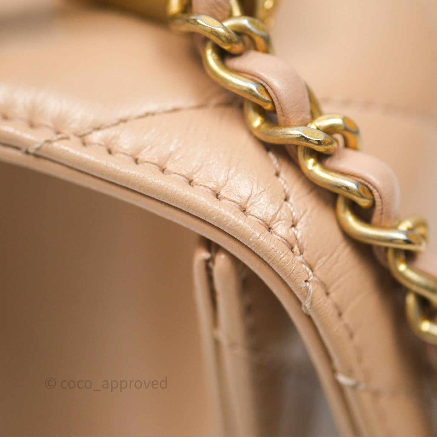 Chanel Quilted Mini Perfect Fit Adjustable Beige Calfskin Gold Hardware