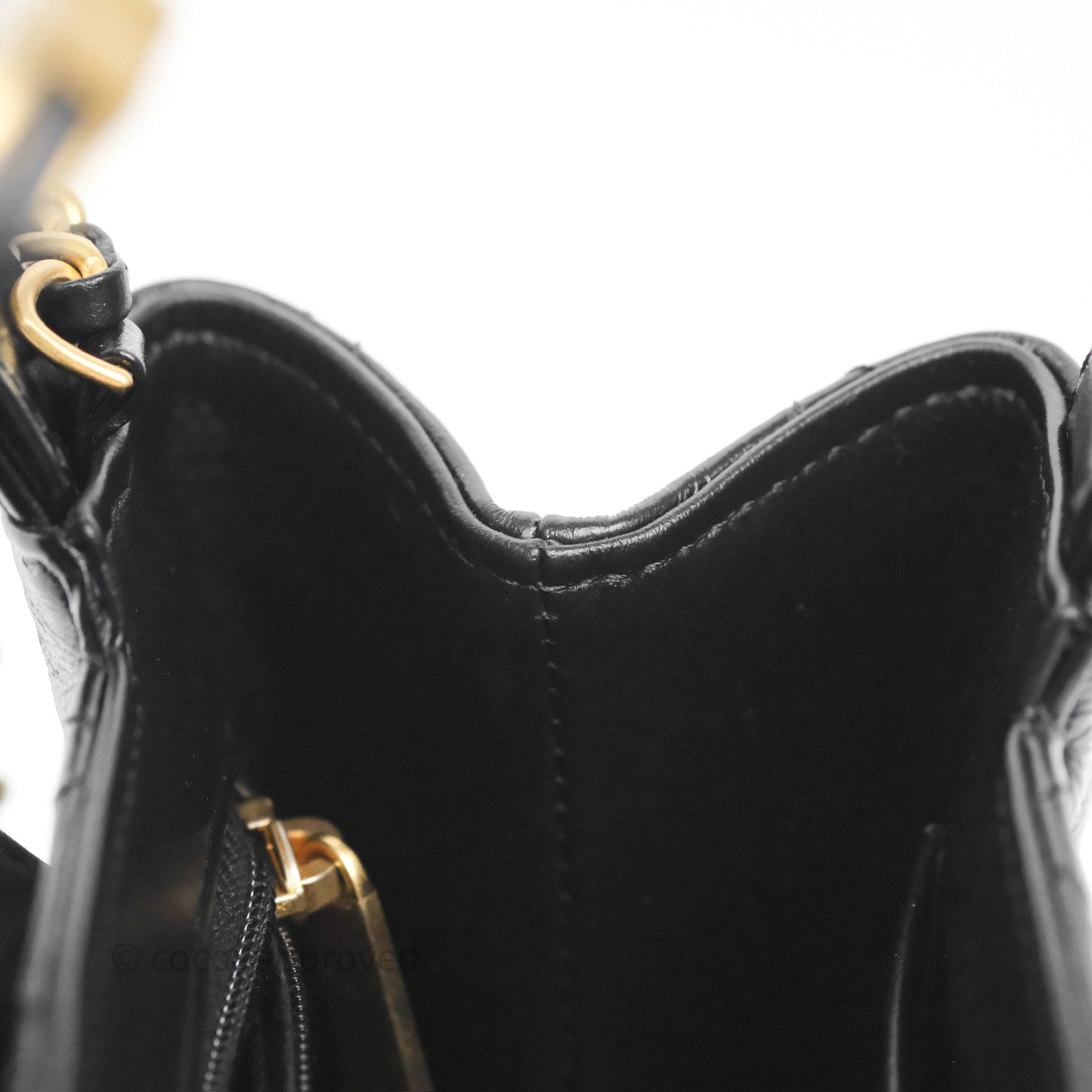Chanel Kelly Bag Quilted Black Shiny Crumpled Calfskin Aged Gold Hardware