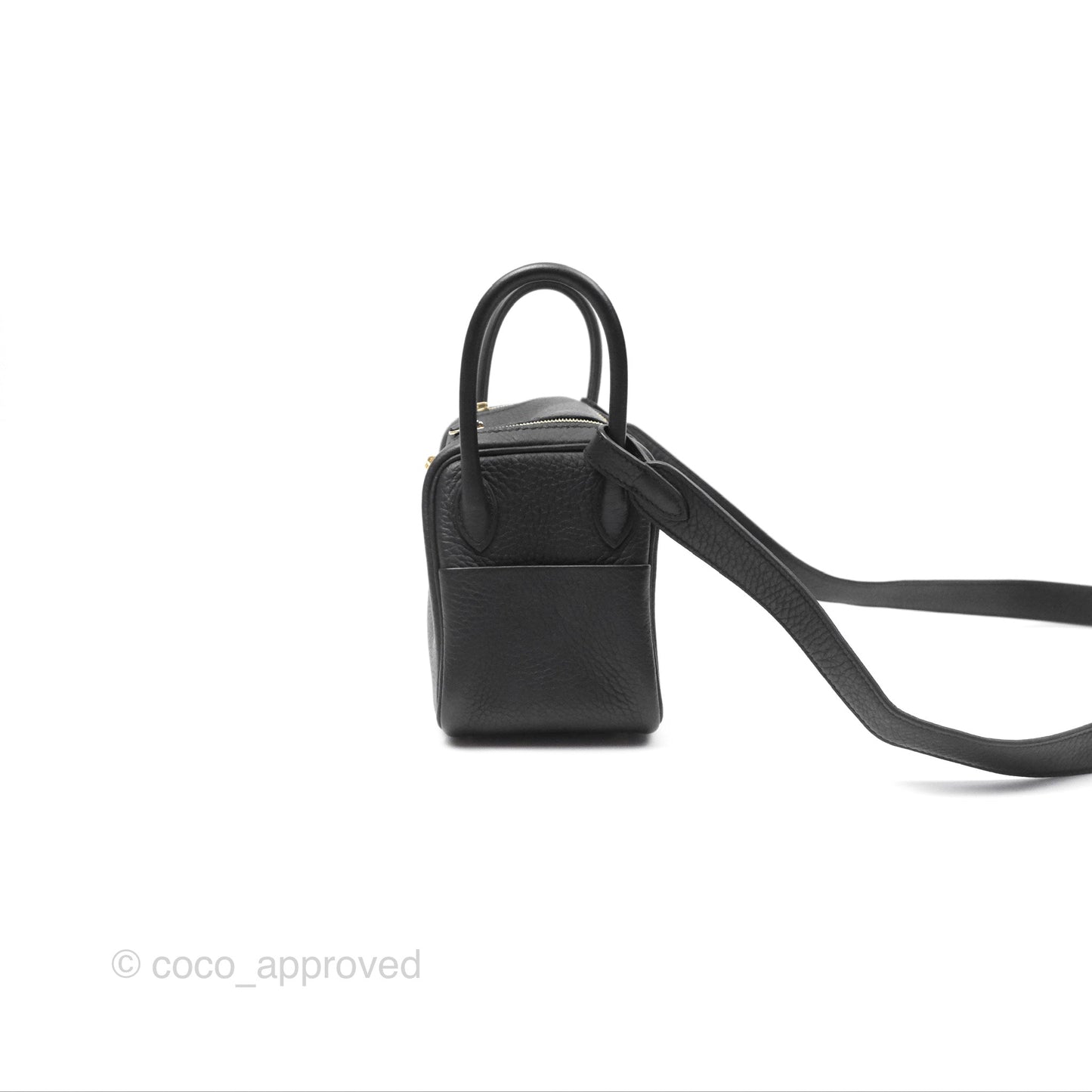 Hermès Mini Lindy 20 Noir 89 Clemence Gold Hardware