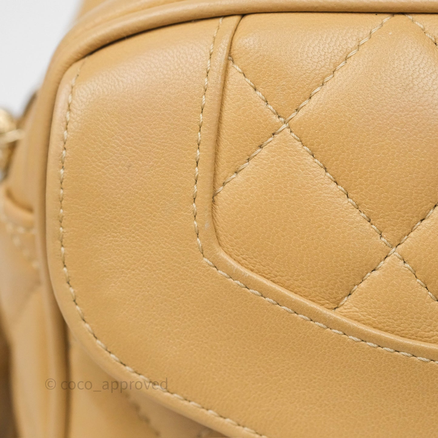 Chanel Coco Vintage Camera Case Beige Calfskin Gold Hardware