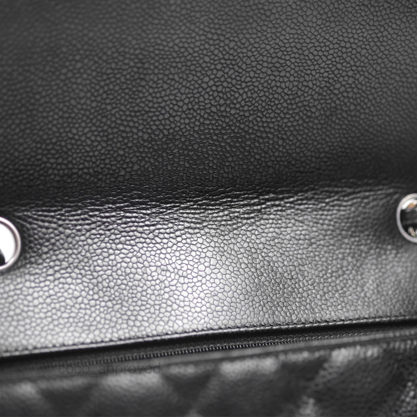 Chanel Jumbo Single Flap Black Caviar Silver Hardware⁣⁣