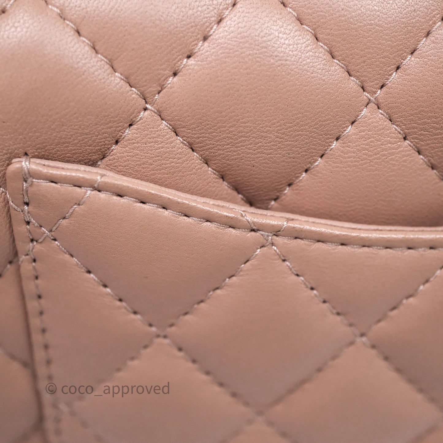 Chanel Mini Rectangular Quilted Beige Lambskin Gold Hardware