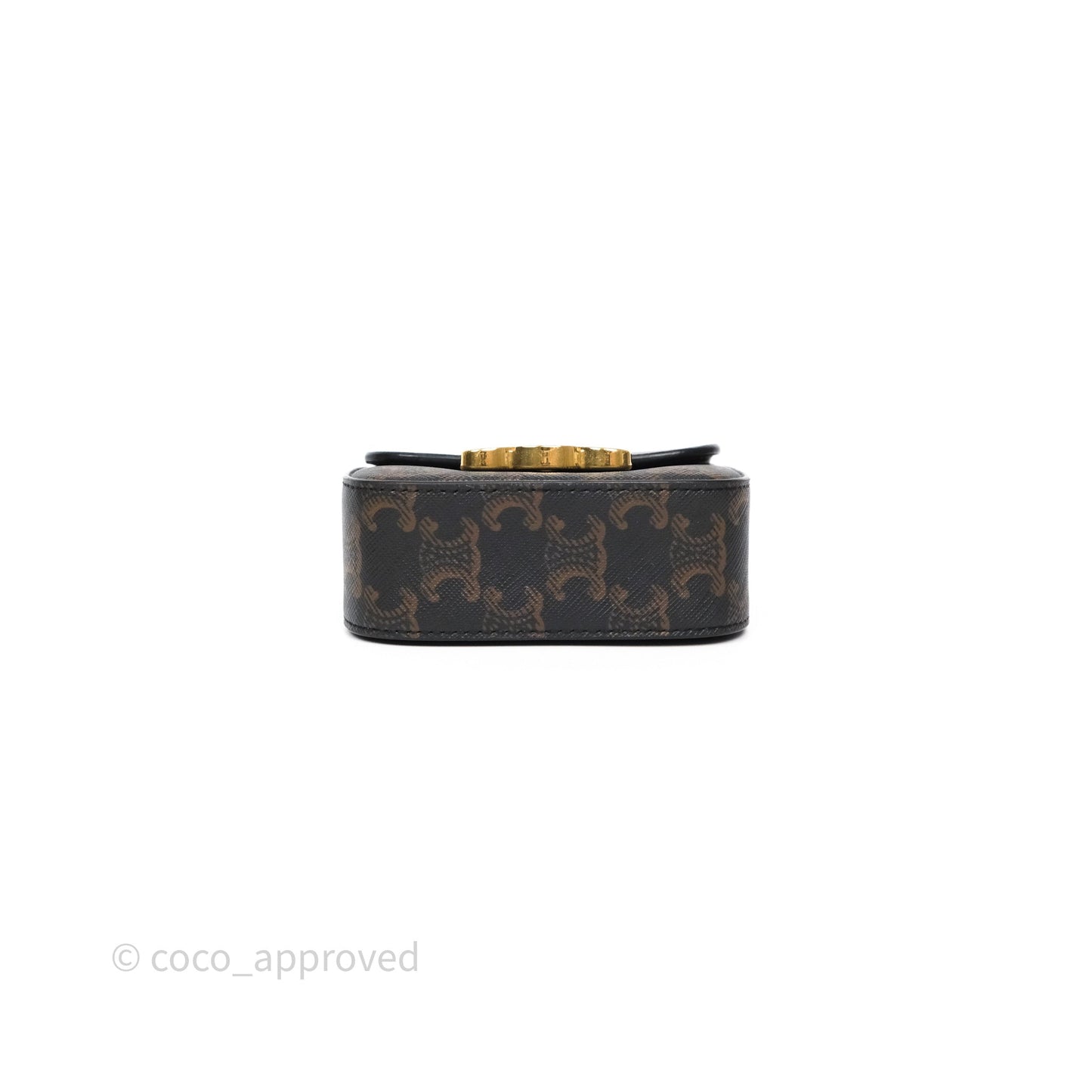 Celine Mini Triomphe Canvas Tan Calfskin