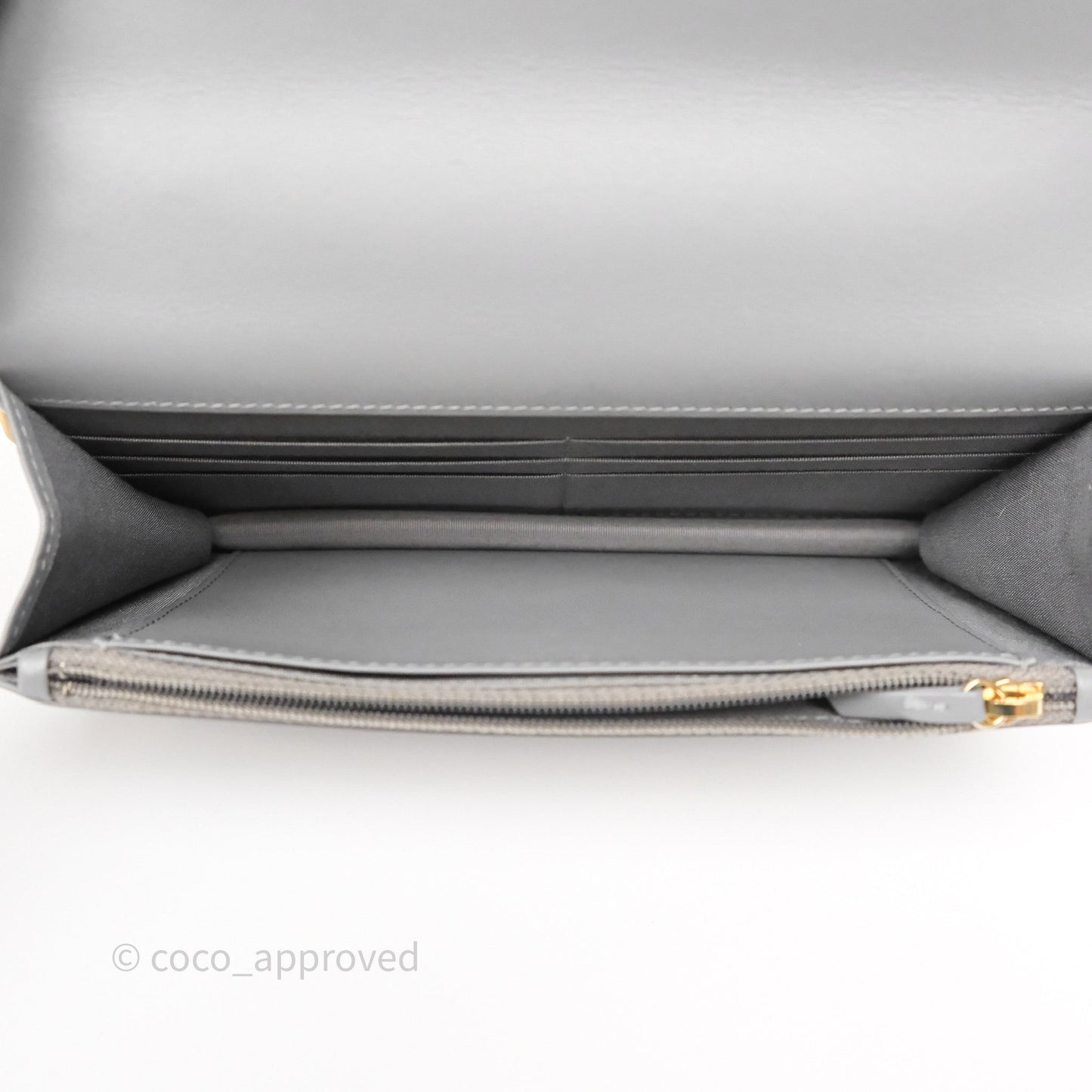Chanel 19 Wallet on Chain WOC Grey Lambskin Mixed Hardware