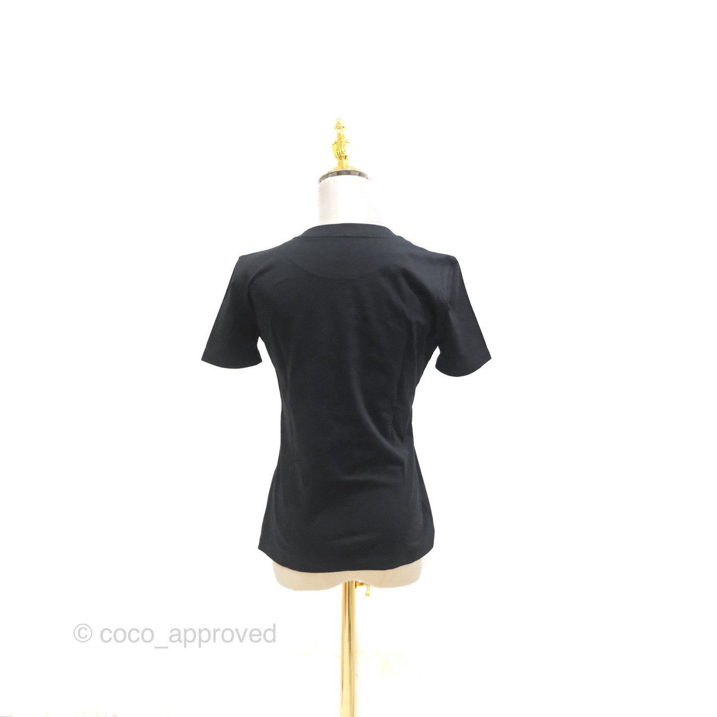 Hermes "Do Re Boucles" Micro T-shirt Cotton Black Size 36