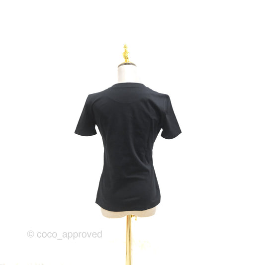 Hermes "Do Re Boucles" Micro T-shirt Cotton Black Size 36