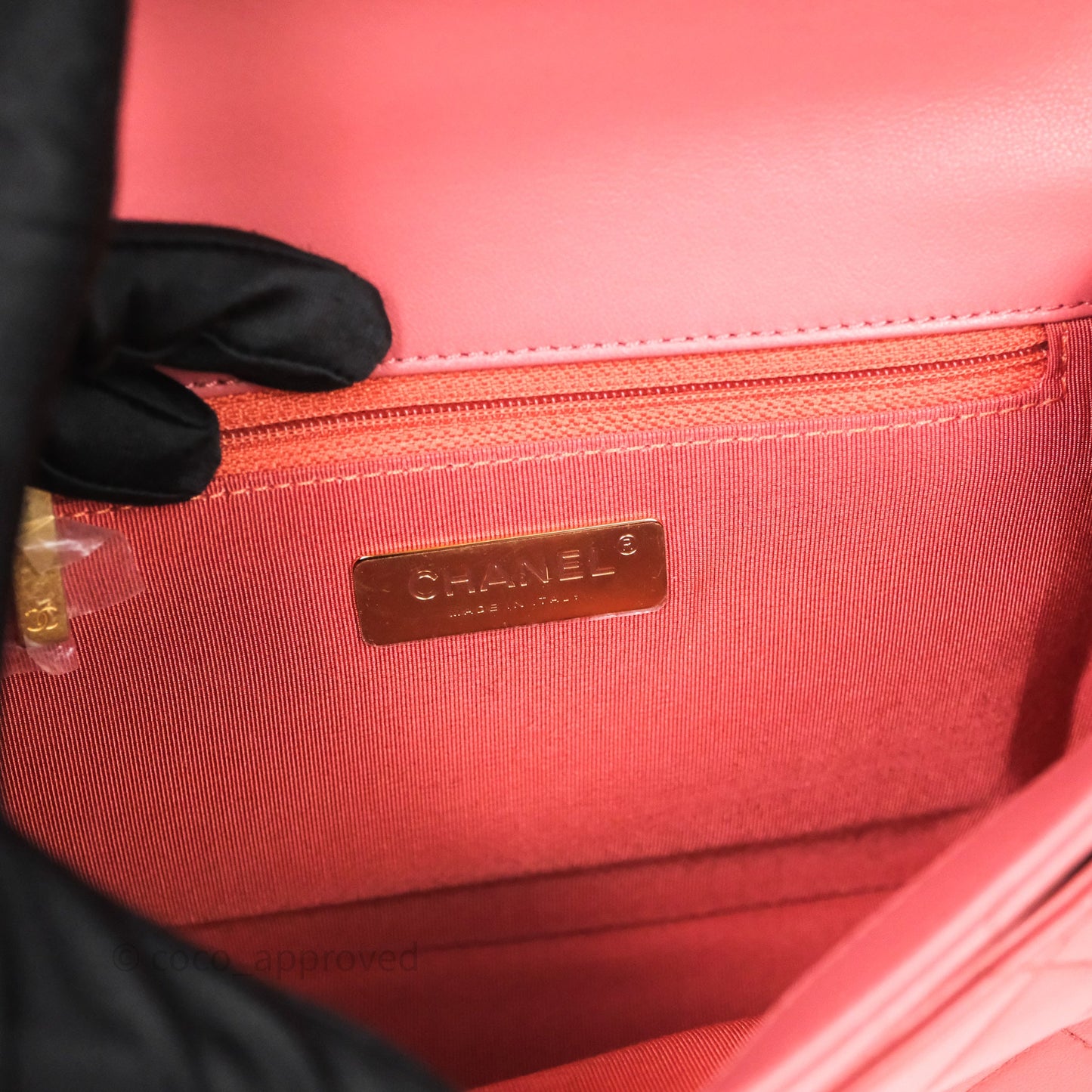 Chanel Quilted Chain Infinity Handle Bag Pink Lambskin Aged Gold Hardware