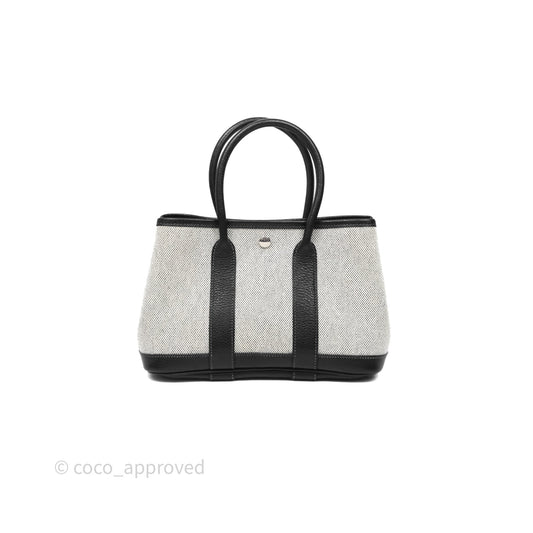 Hermes Vintage Mini Garden Party Noir 89 Canvas Palladium Hardware