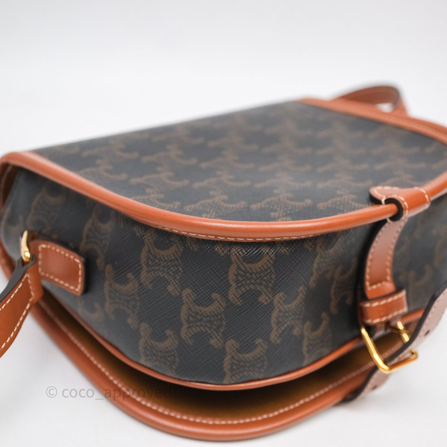 Celine Medium Folco Bag Triomphe Canvas Tan