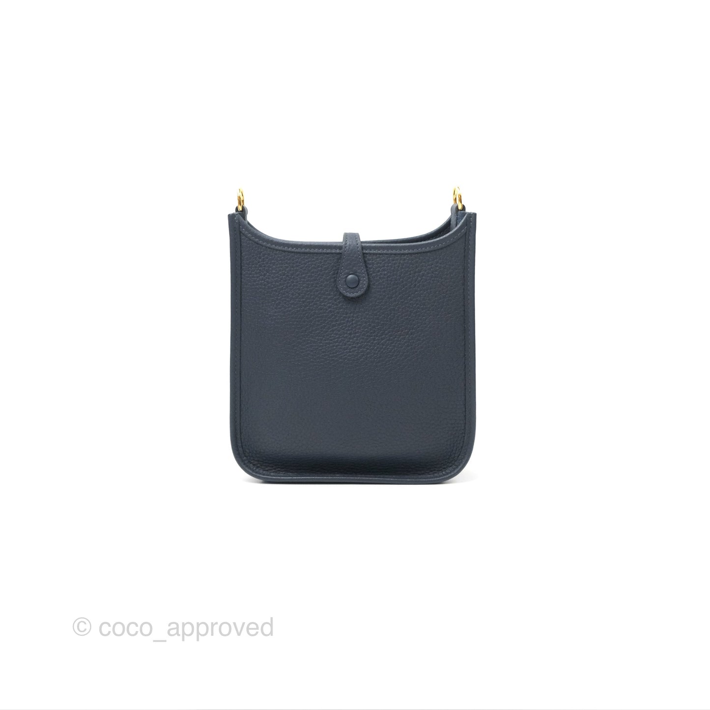 Hermès Mini Evelyne 16 Bleu Nuit 2Z/ Bleu Indigo 76 Clemence Gold Hardware