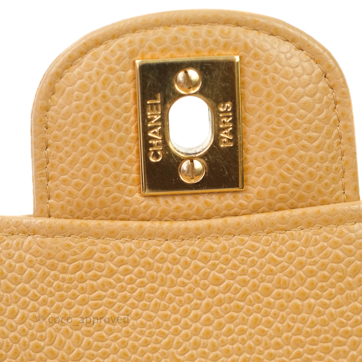 Chanel Classic M/L Medium Double Flap Dark Beige Caviar 24K Gold Hardware