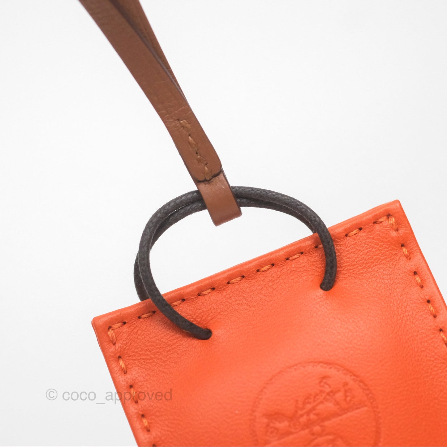 Hermès Orange Shopping Bag Charm