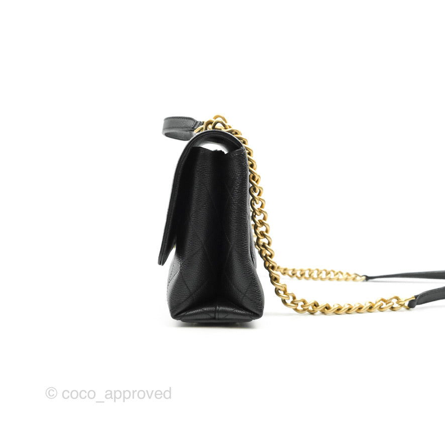 Chanel Chic Affinity Small Grained Calfskin Black Aged Gold Hardware