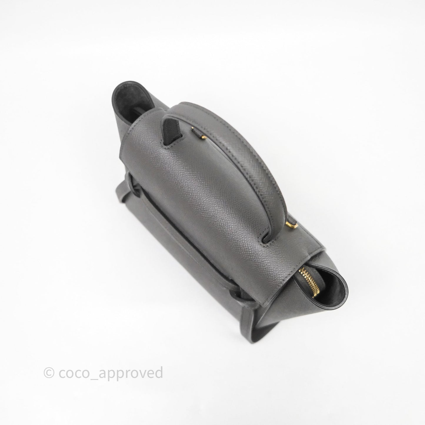 Celine Nano Belt Bag Grey Grained Calfskin Gold Hardware