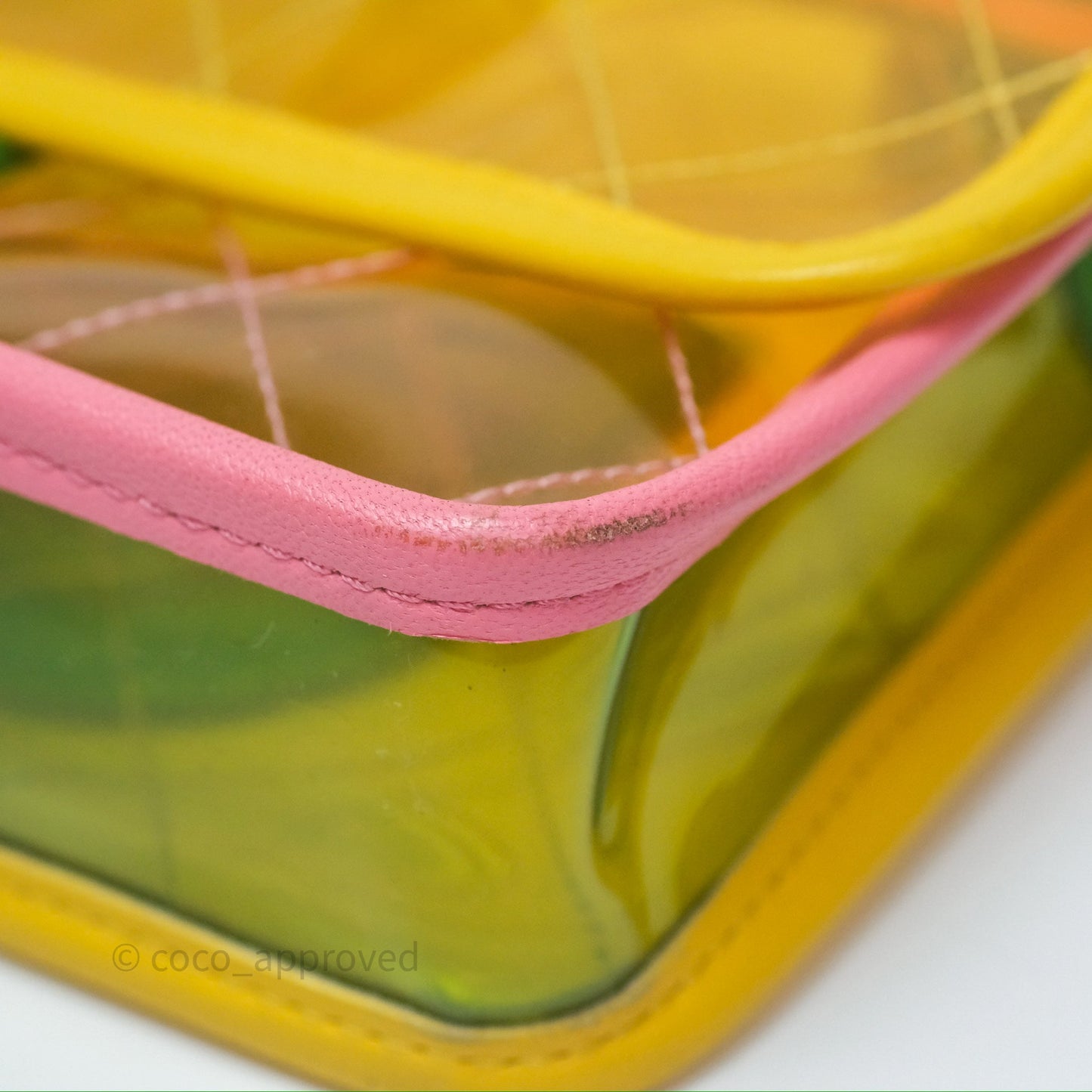 Chanel Mini Coco Splash Flap Bag PVC Lambskin Pink/Yellow/Green Silver Hardware