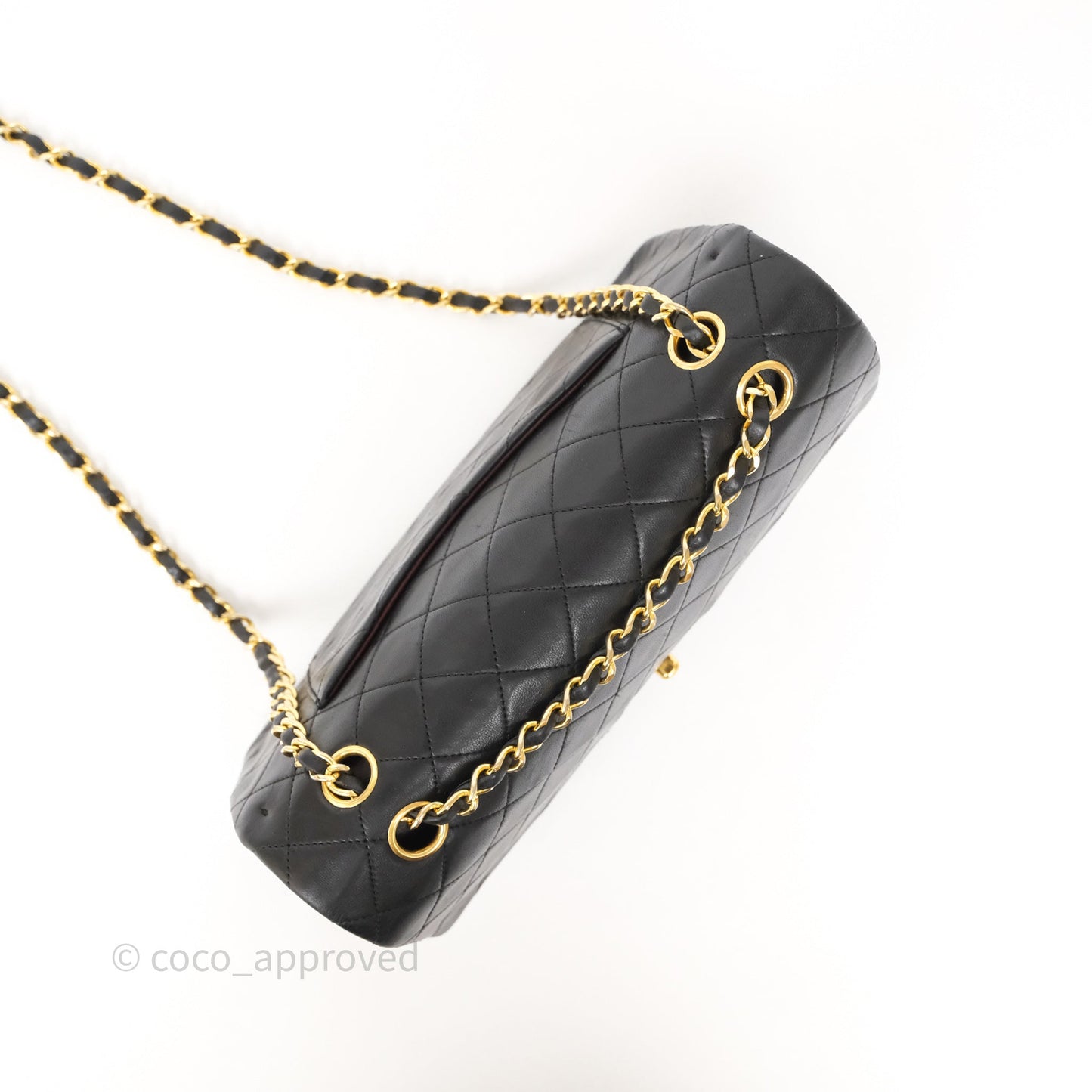 Chanel Vintage Medium Classic Flap Black Lambskin 24K Gold Hardware