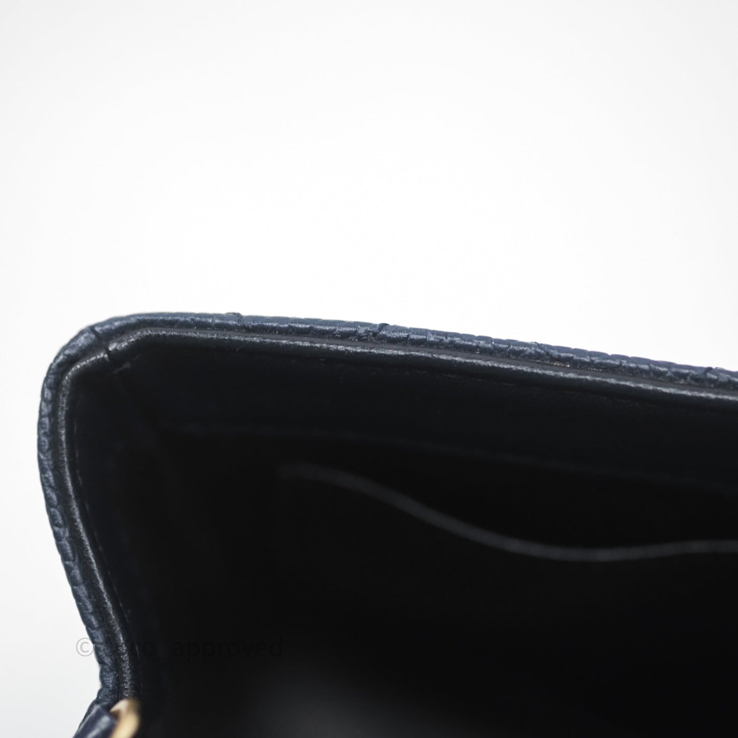 Chanel Small CC Filigree Flap Quilted Navy Black Caviar Aged Gold Hardware