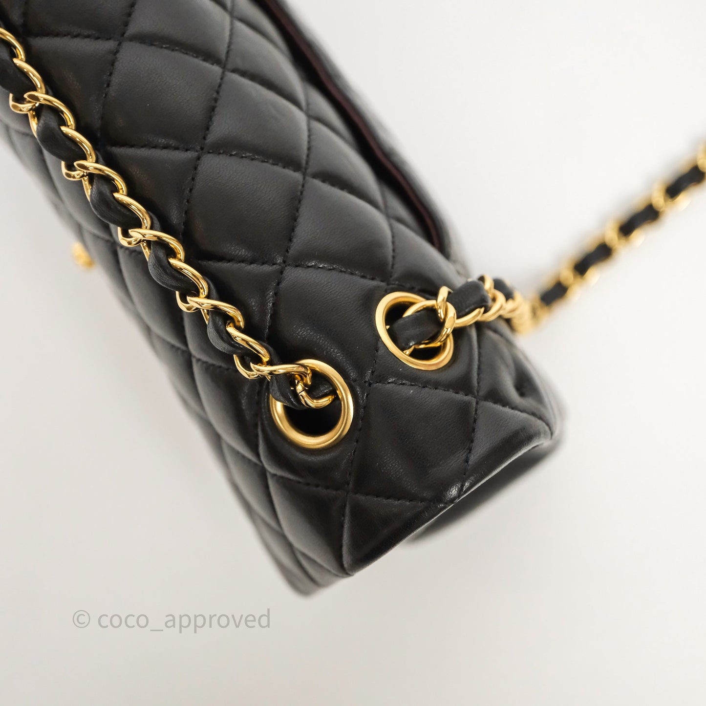 Chanel Classic M/L Medium Flap Quilted Black Lambskin Gold Hardware