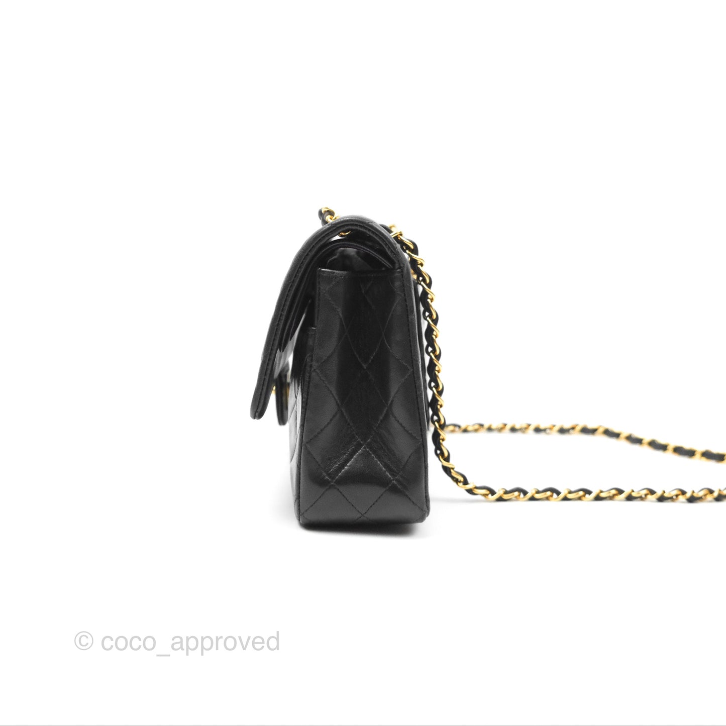Chanel Vintage Classic Medium Flap Black Lambskin 24K Gold Hardware