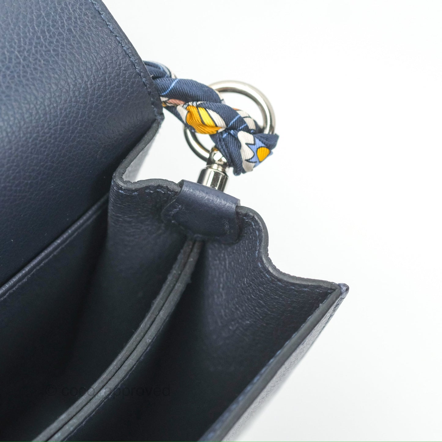 Hermès Roulis Mini 18 Blue Nuit Evercolor Palladium Hardware