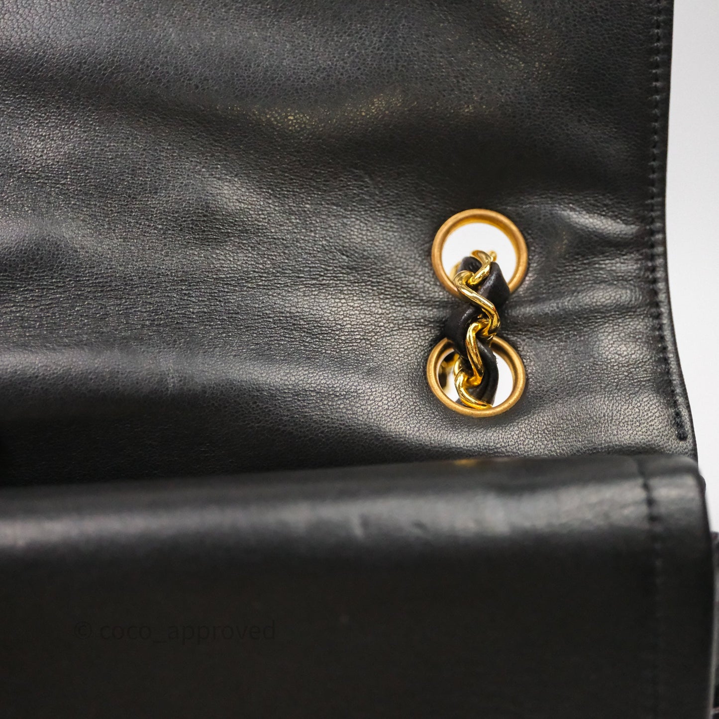 Chanel Quilted Vintage Flap Bag Lambskin Black 24K Gold Hardware