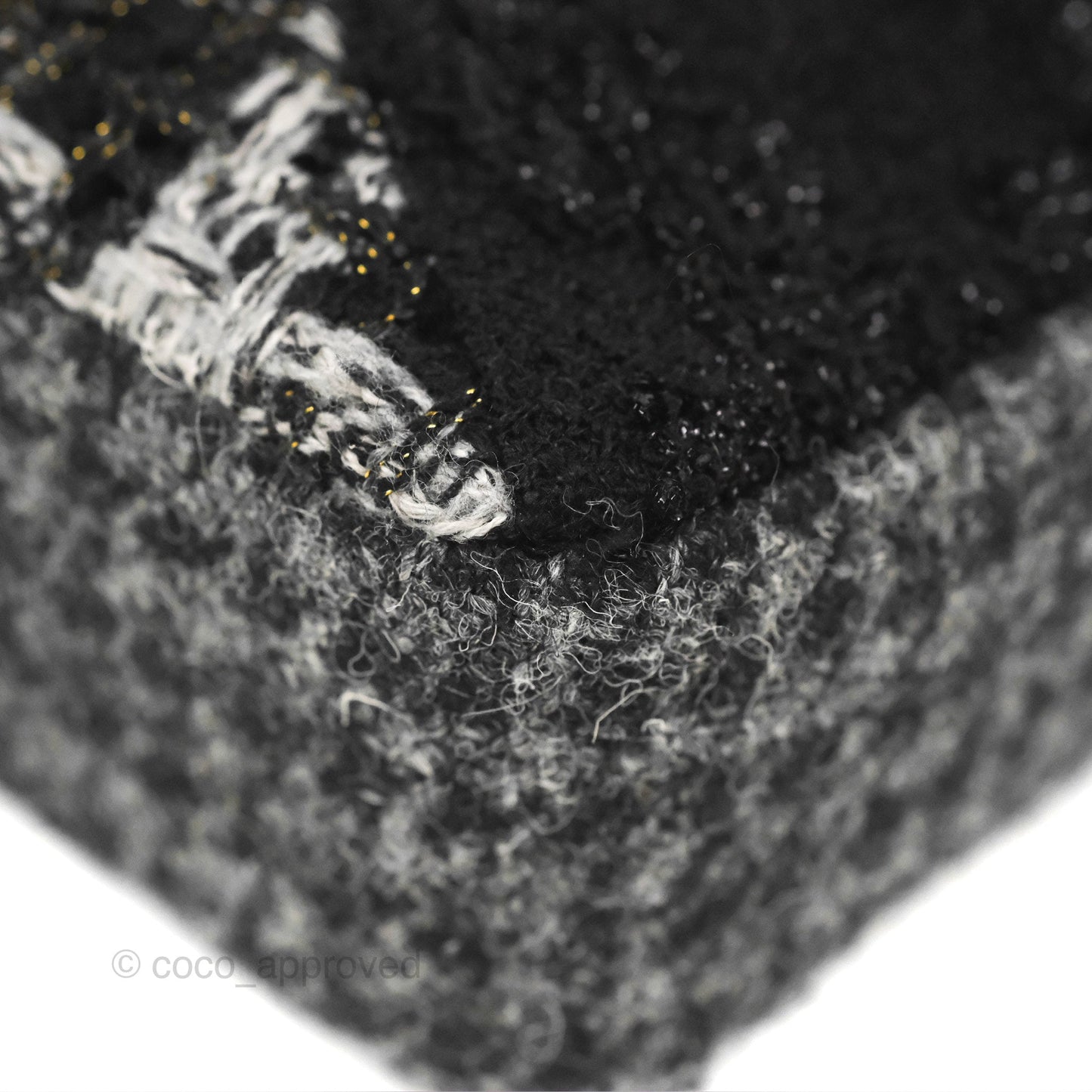 Chanel Medium Single Flap Black Tweed Aged Gold Hardware